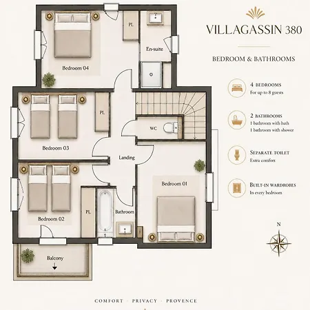 Villagassin 380 Luxury With Private Pool Near - Airco-parking *